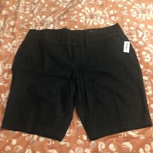 NWT black denim Bermuda shorts